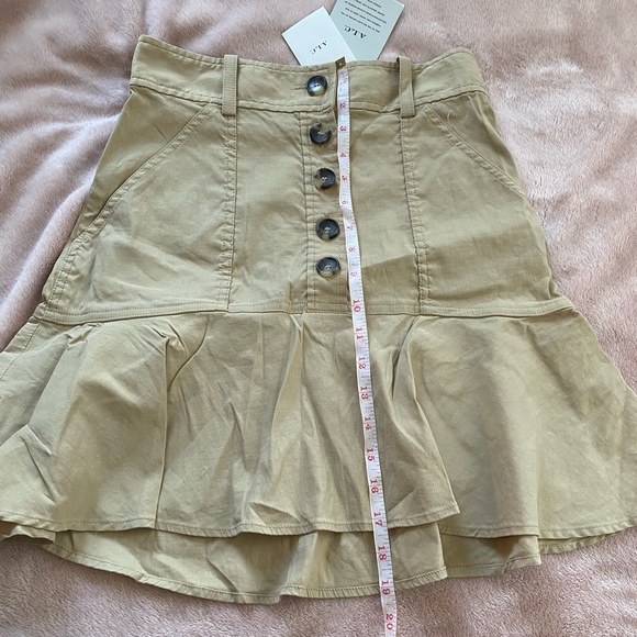A.L.C. Miley fluted belted linen-blend mini skirt size 2
